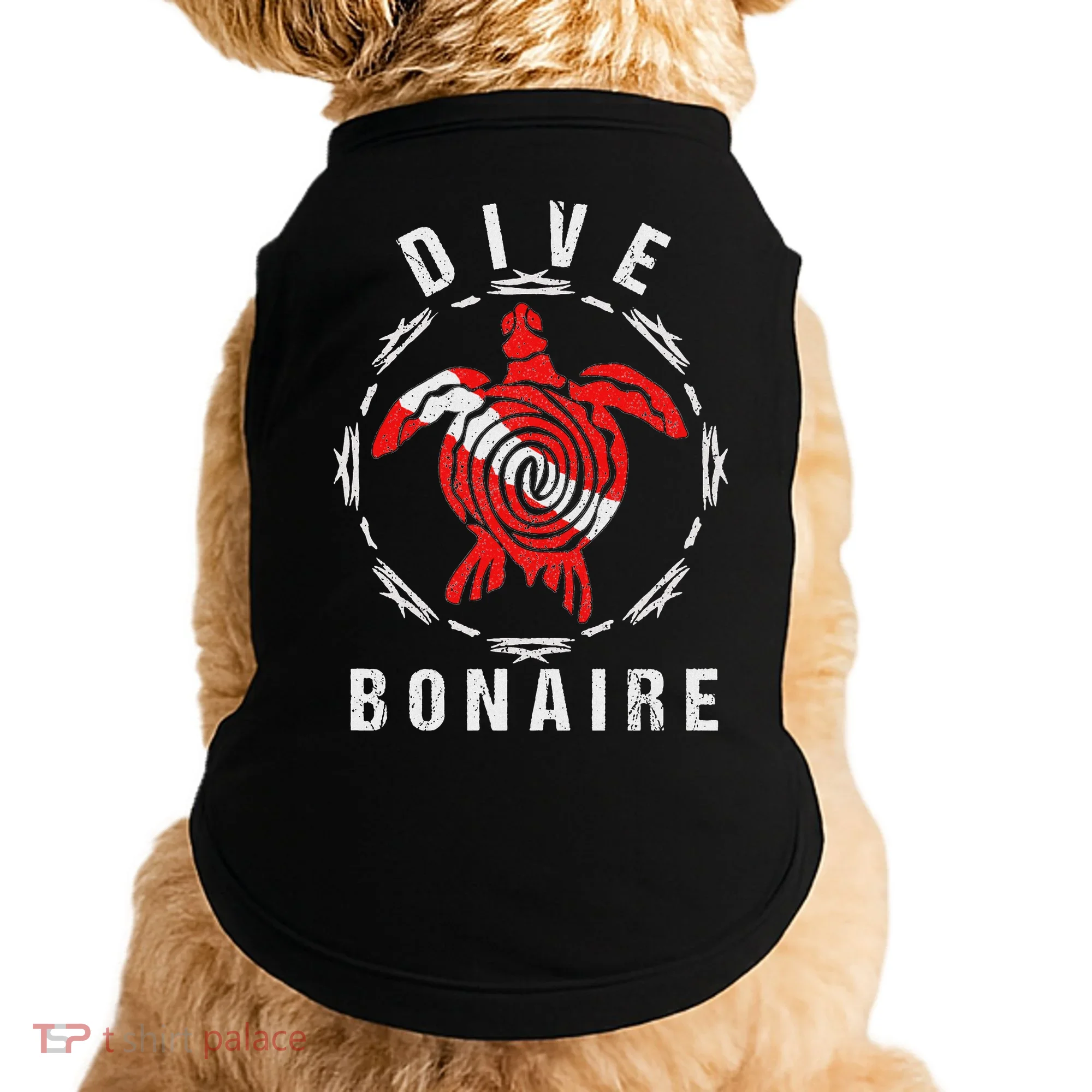Dive Bonaire Vintage Tribal Turtle Gift Doggie Tank
