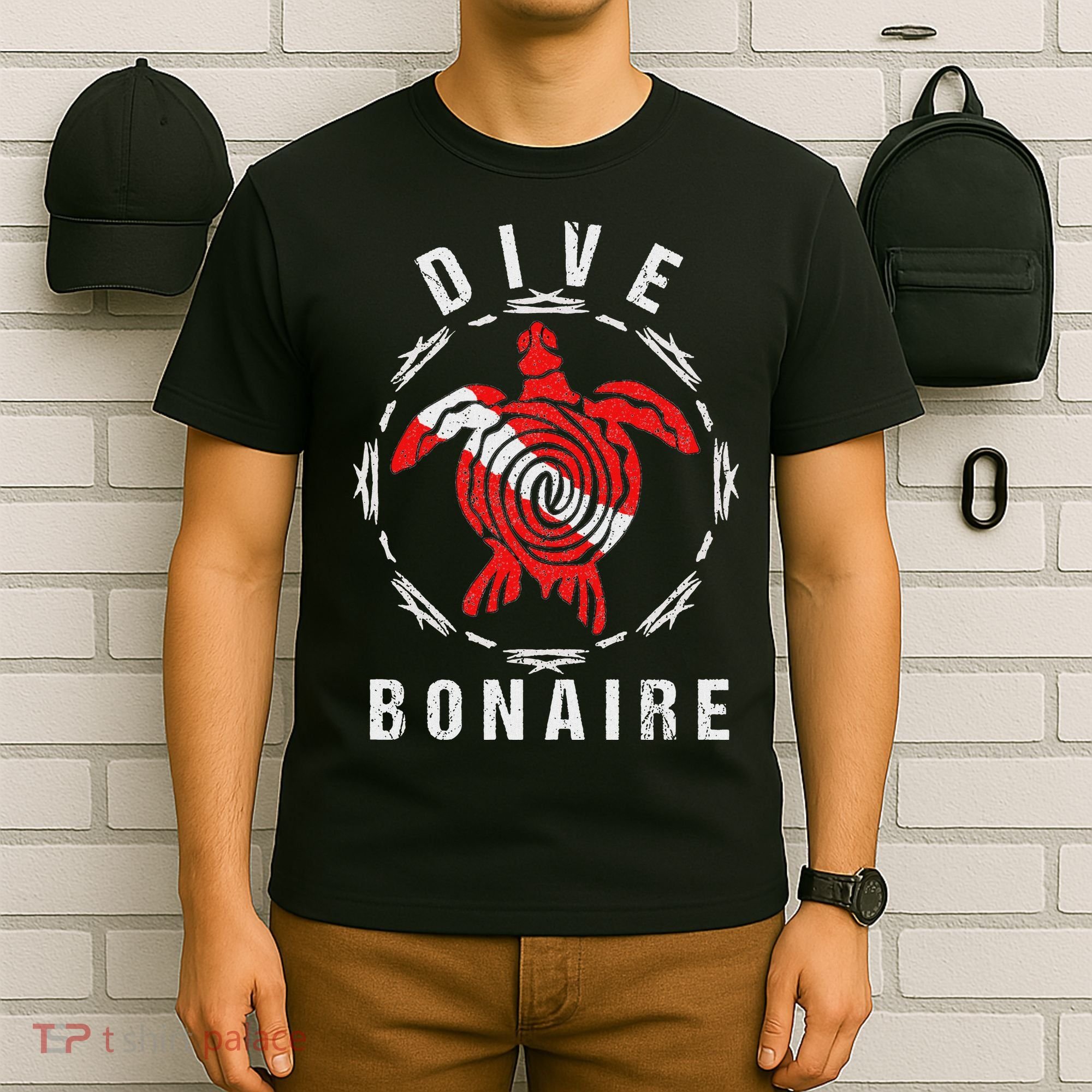 Dive Bonaire Vintage Tribal Turtle Gift T-Shirt