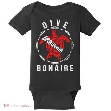 Dive Bonaire Vintage Tribal Turtle Gift Baby Bodysuit