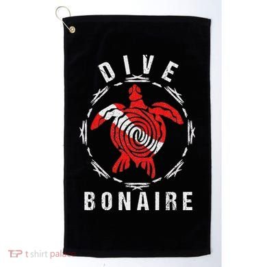 Dive Bonaire Vintage Tribal Turtle Gift Golf Towel