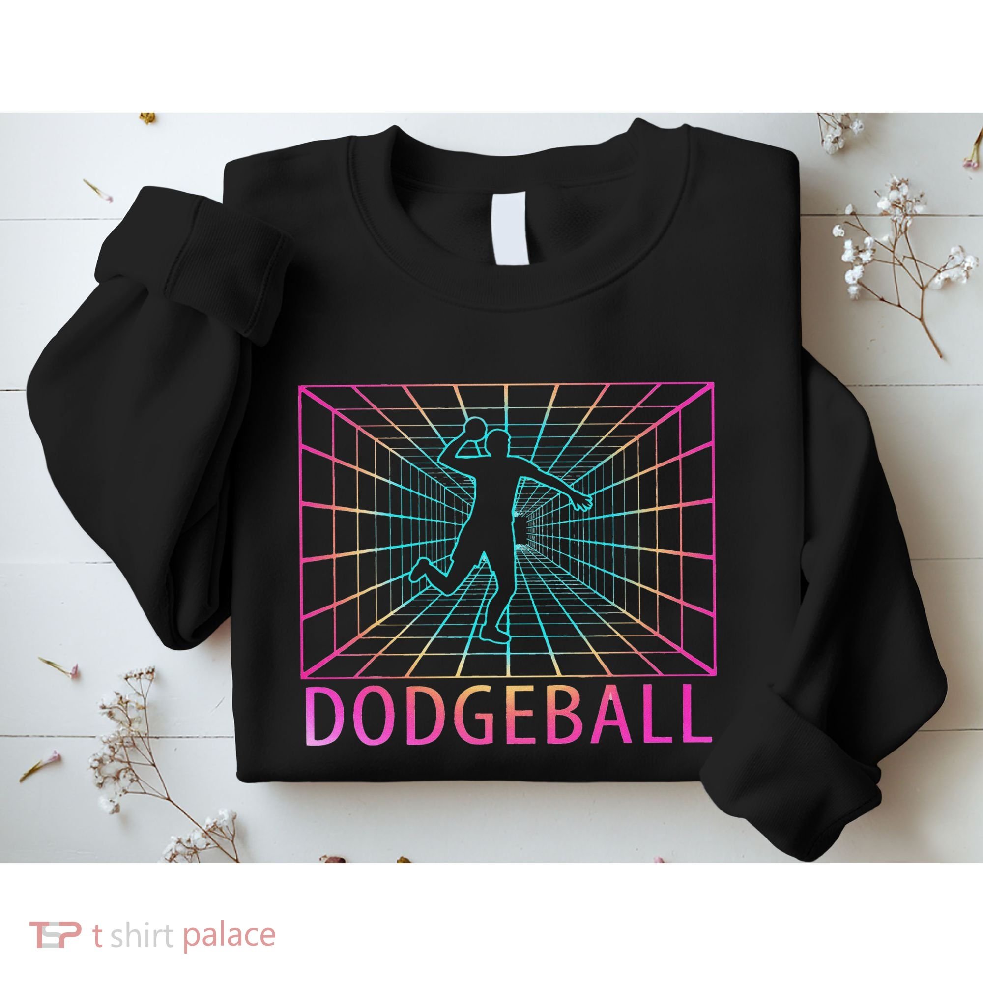 Dodgeball Black V Neck Short Sleeve Cotton Classic Fit Sweatshirt
