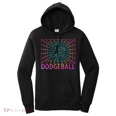 Dodgeball Black V Neck Short Sleeve Cotton Classic Fit Women's Hoodie