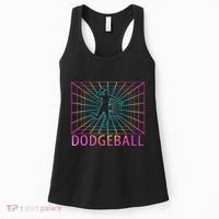 Dodgeball Black V Neck Short Sleeve Cotton Classic Fit Women's Tank Top thumb 0