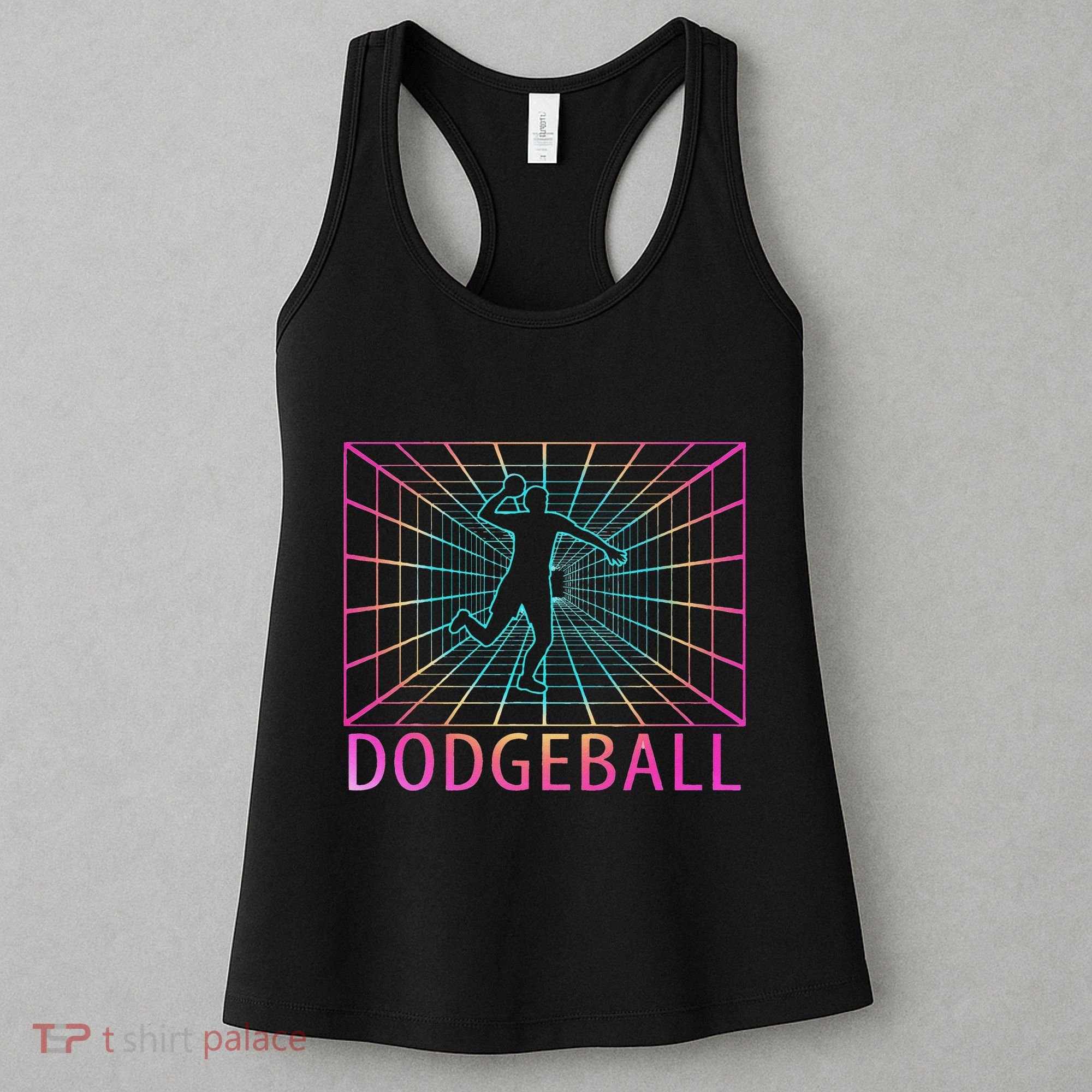 Dodgeball Black V Neck Short Sleeve Cotton Classic Fit Women's Tank Top