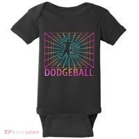 Dodgeball Black V Neck Short Sleeve Cotton Classic Fit Baby Bodysuit thumb 0