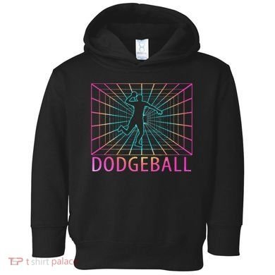 Dodgeball Black V Neck Short Sleeve Cotton Classic Fit Toddler Hoodie