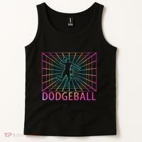 Dodgeball Black V Neck Short Sleeve Cotton Classic Fit Tank Top thumb 2