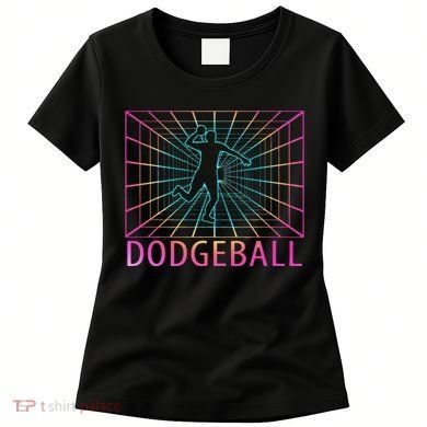Dodgeball Black V Neck Short Sleeve Cotton Classic Fit Women's T-Shirt