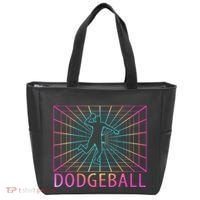 Dodgeball Black V Neck Short Sleeve Cotton Classic Fit Tote Bag thumb 0