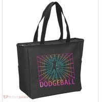 Dodgeball Black V Neck Short Sleeve Cotton Classic Fit Tote Bag thumb 2