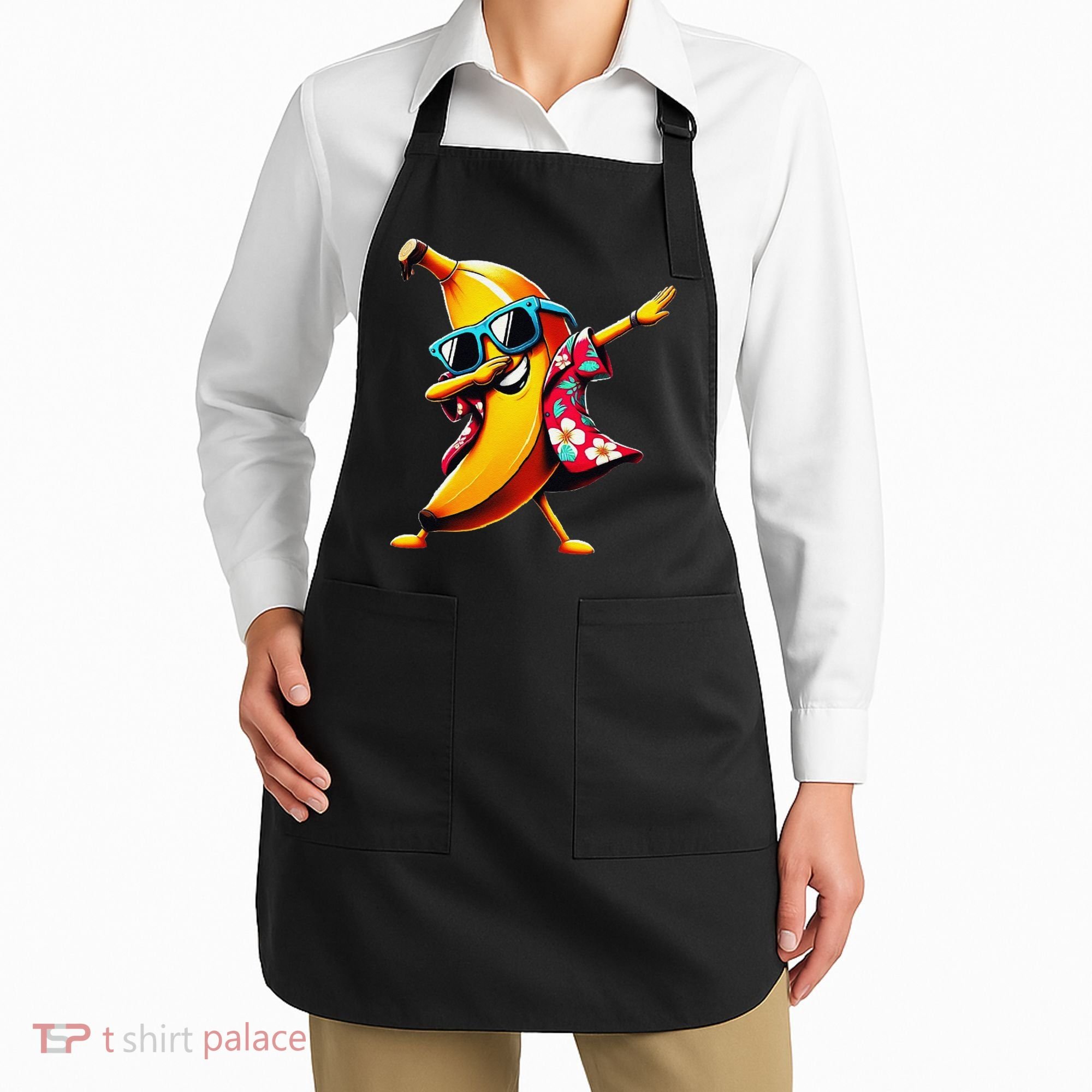 Dabbing Banana Wearing Sunglasses Dab Dance Apron