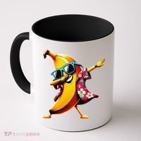 Dabbing Banana Wearing Sunglasses Dab Dance Coffee Mug thumb 0