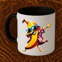 Dabbing Banana Wearing Sunglasses Dab Dance Coffee Mug thumb 2