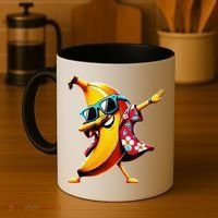 Dabbing Banana Wearing Sunglasses Dab Dance Coffee Mug thumb 4