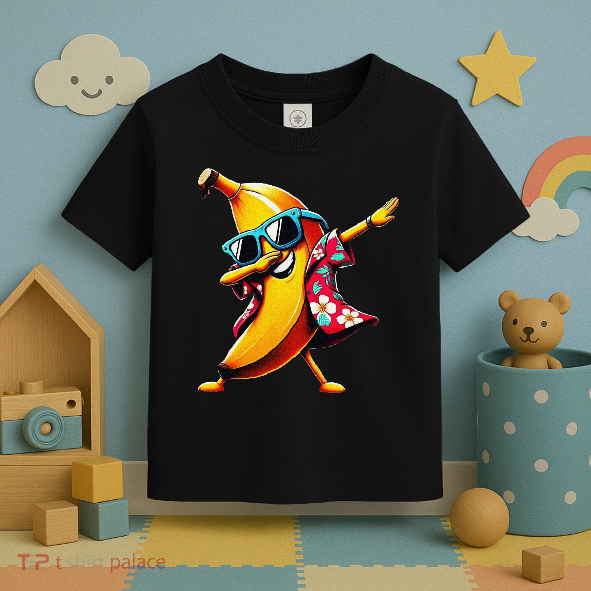 Dabbing Banana Wearing Sunglasses Dab Dance Toddler T-Shirt