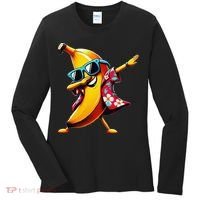 Dabbing Banana Wearing Sunglasses Dab Dance Women's Long Sleeve Shirt thumb 0