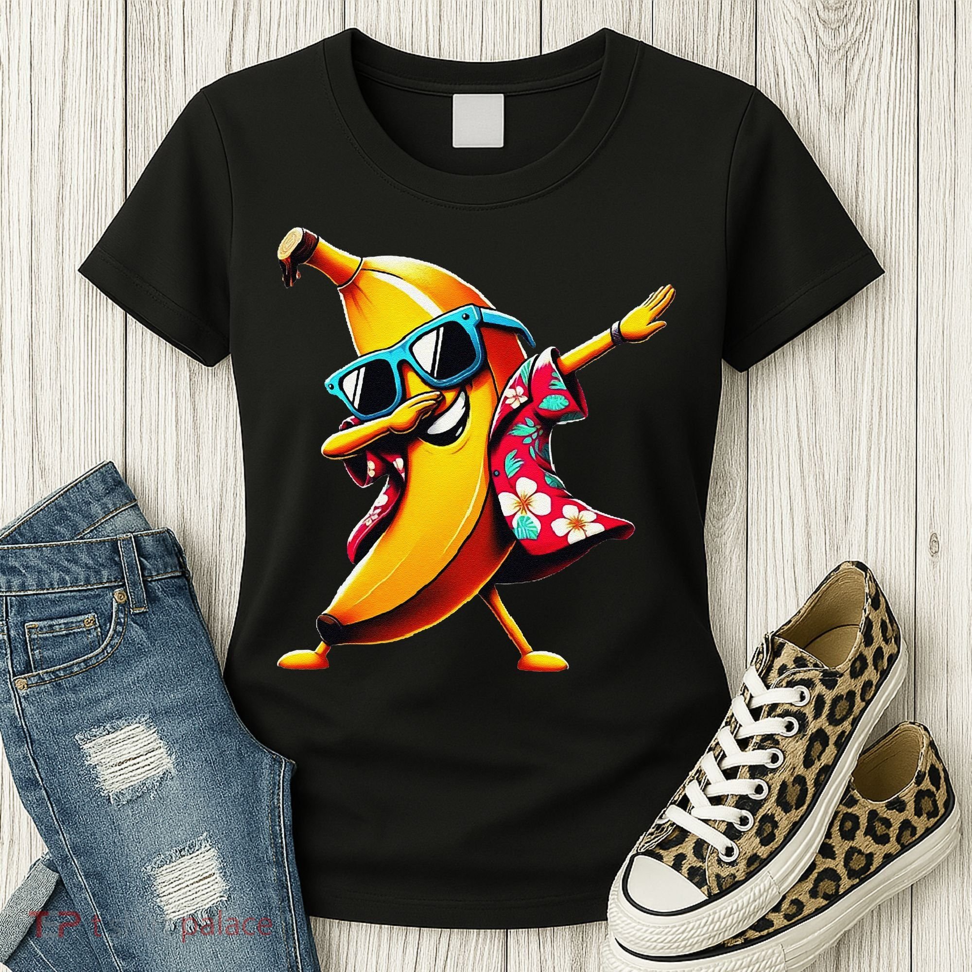 Dabbing Banana Wearing Sunglasses Dab Dance Women's T-Shirt
