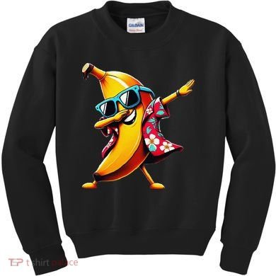 Dabbing Banana Wearing Sunglasses Dab Dance Kids Sweatshirt