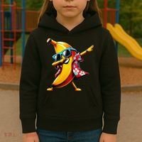 Dabbing Banana Wearing Sunglasses Dab Dance Kids Hoodie thumb 3
