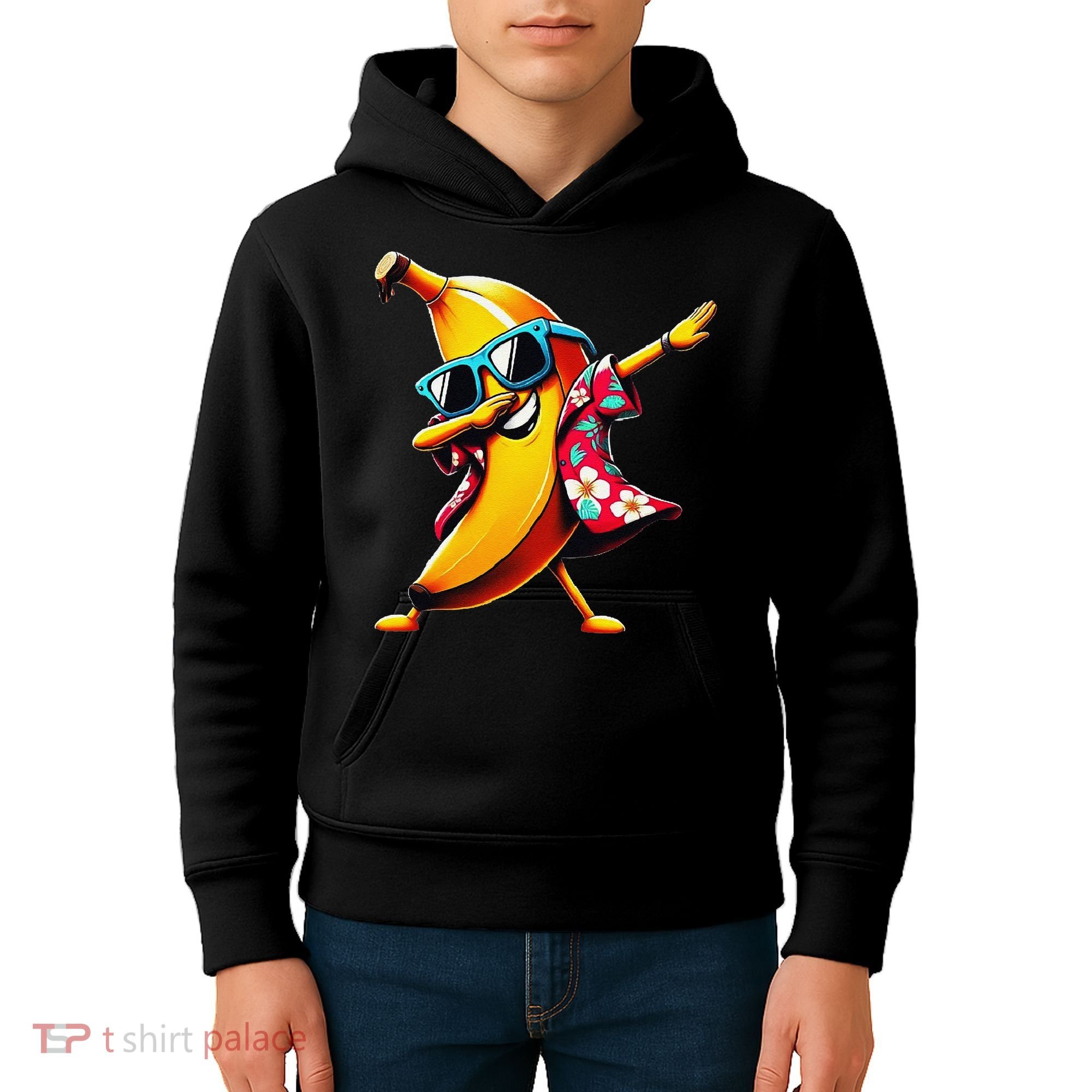Dabbing Banana Wearing Sunglasses Dab Dance Kids Hoodie