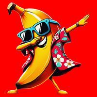 Dabbing Banana Wearing Sunglasses Dab Dance Santa Hat thumb 1