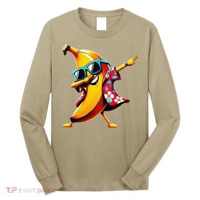 Dabbing Banana Wearing Sunglasses Dab Dance Long Sleeve Shirt