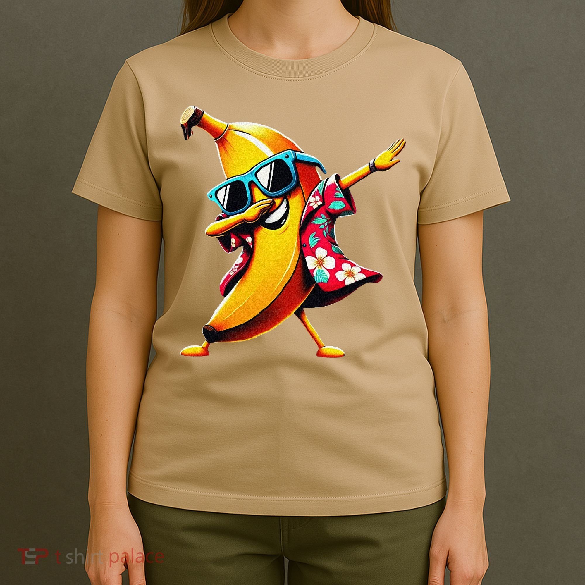 Dabbing Banana Wearing Sunglasses Dab Dance T-Shirt