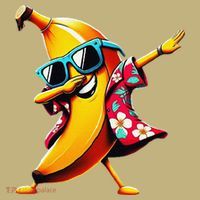 Dabbing Banana Wearing Sunglasses Dab Dance Mousepad thumb 1