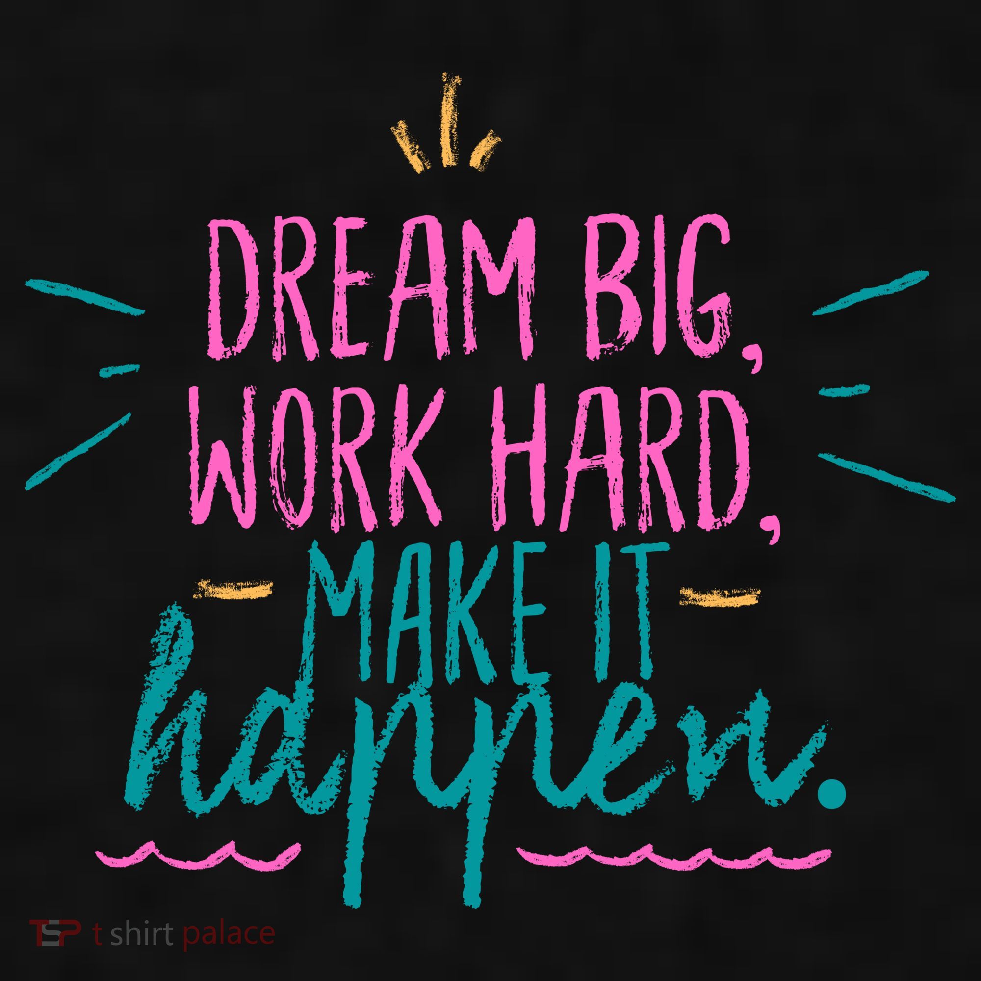 Dream Big Work Hard Make It Happen Quote Ladies PosiCharge Tri-Blend Wicking Tank