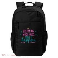 Dream Big Work Hard Make It Happen Quote Backpack thumb 0