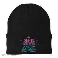 Dream Big Work Hard Make It Happen Quote Beanie thumb 0
