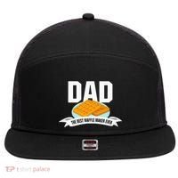 Dad Best Waffle Maker Ever Father's Day 7 Panel Mesh Trucker Snapback Hat thumb 0