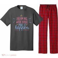 Dream Big Work Hard Make It Happen Quote Pajama Set thumb 0