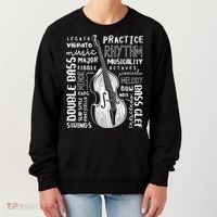 Double Bass Word Cloud Upright Bass Art Music Gift Women's Sweatshirt thumb 0