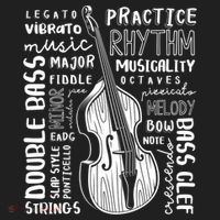 Double Bass Word Cloud Upright Bass Art Music Gift Women's Sweatshirt thumb 2