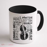 Double Bass Word Cloud Upright Bass Art Music Gift Coffee Mug thumb 1
