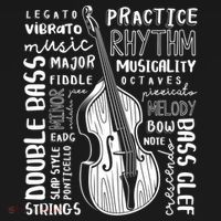 Double Bass Word Cloud Upright Bass Art Music Gift Women's Hoodie thumb 2