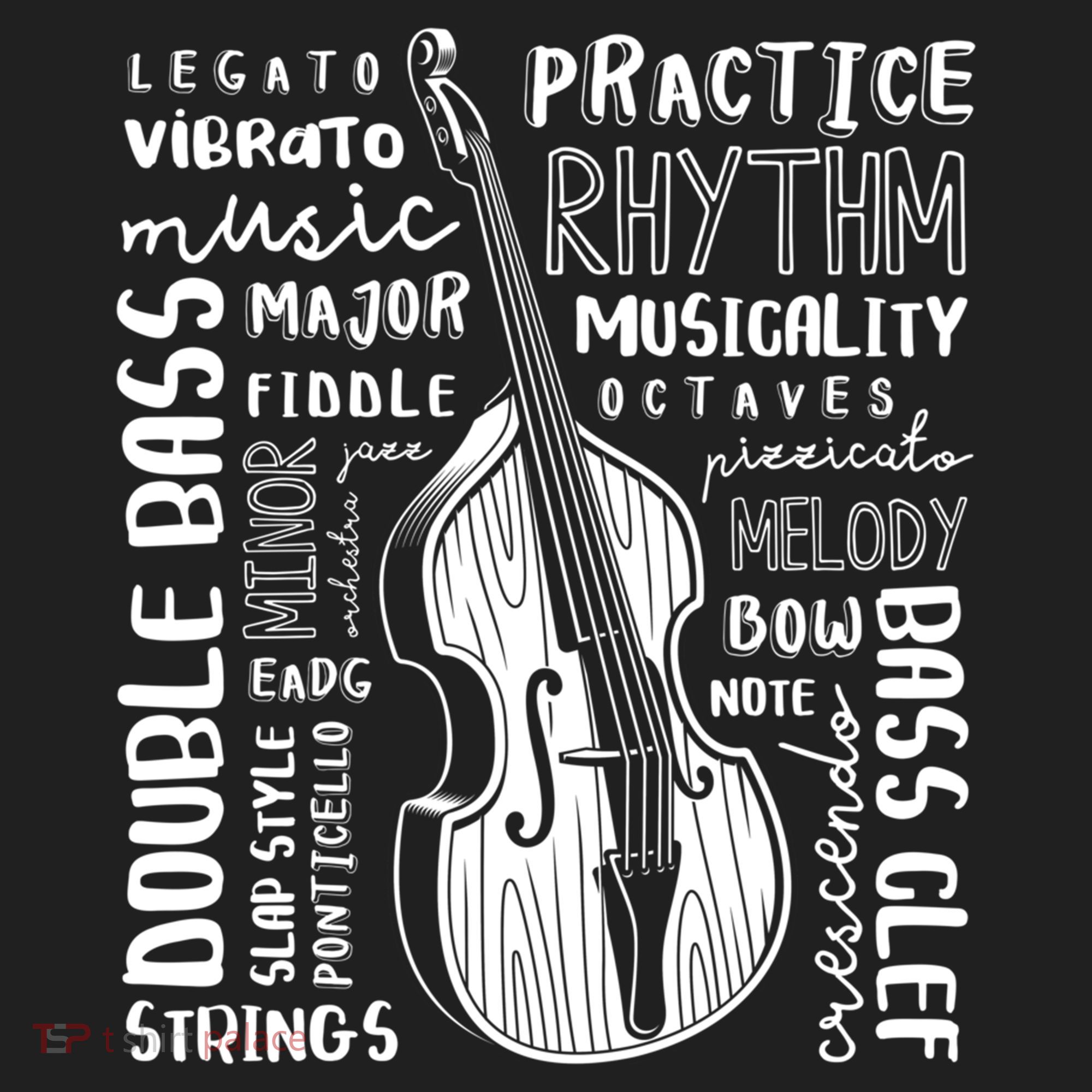 Double Bass Word Cloud Upright Bass Art Music Gift Hat