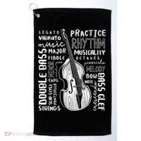 Double Bass Word Cloud Upright Bass Art Music Gift Golf Towel thumb 0