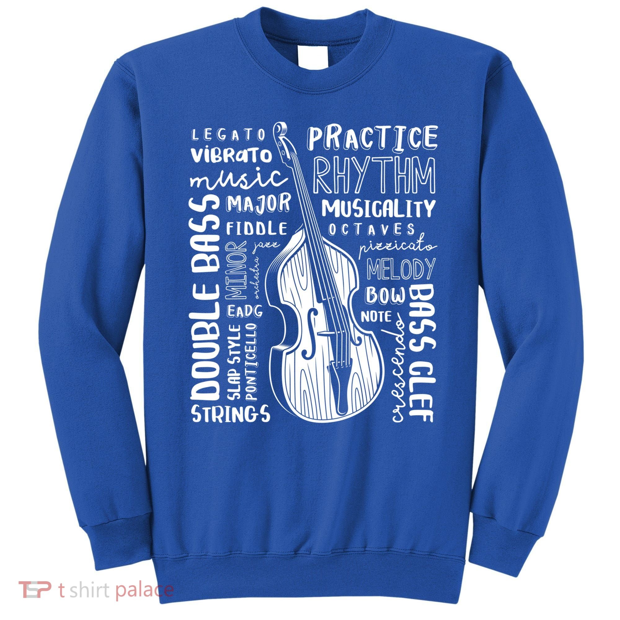Double Bass Word Cloud Upright Bass Art Music Gift Sweatshirt