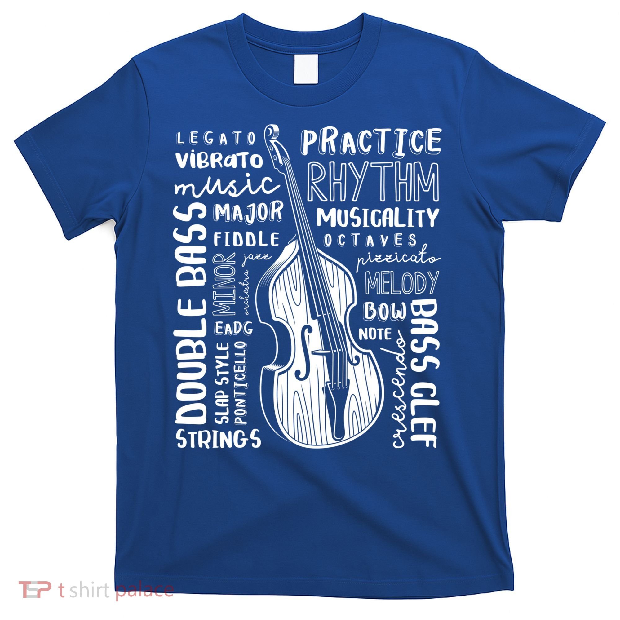 Double Bass Word Cloud Upright Bass Art Music Gift T-Shirt