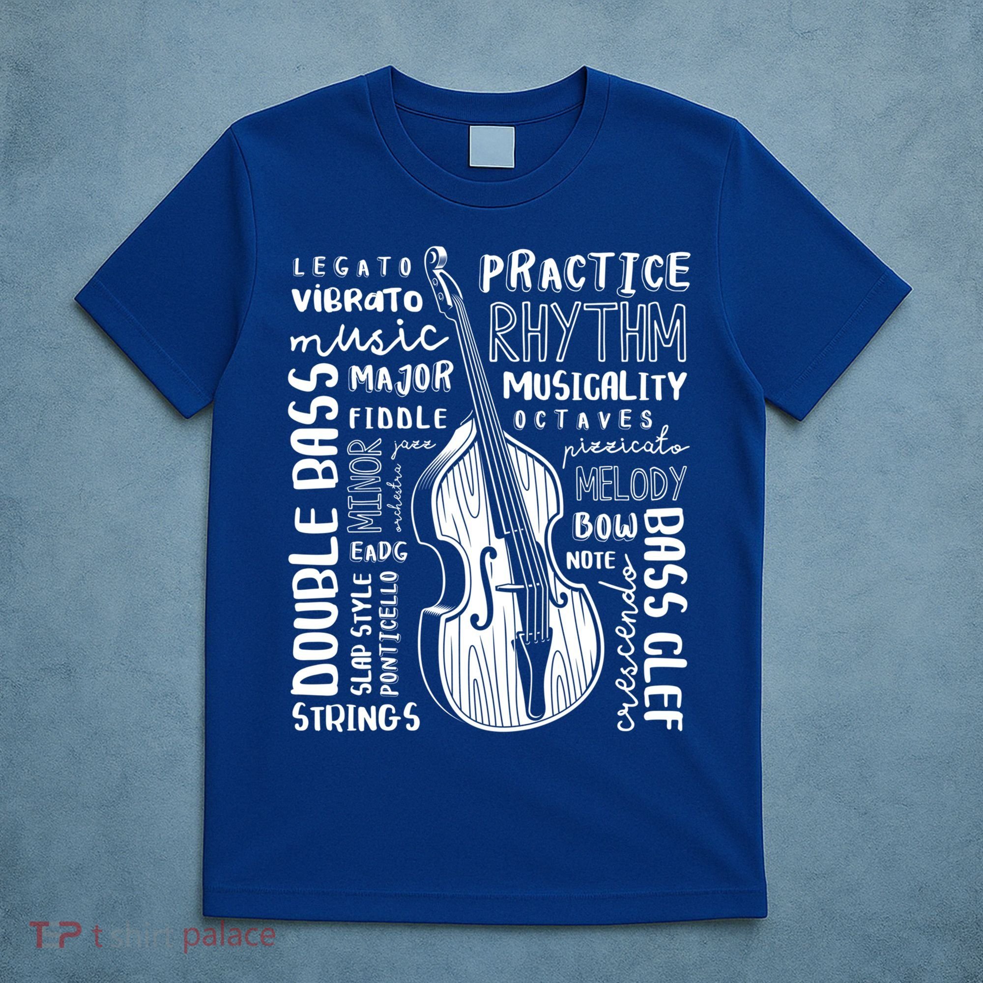 Double Bass Word Cloud Upright Bass Art Music Gift T-Shirt