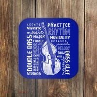 Double Bass Word Cloud Upright Bass Art Music Gift Coaster thumb 0