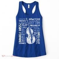Double Bass Word Cloud Upright Bass Art Music Gift Women's Tank Top thumb 0