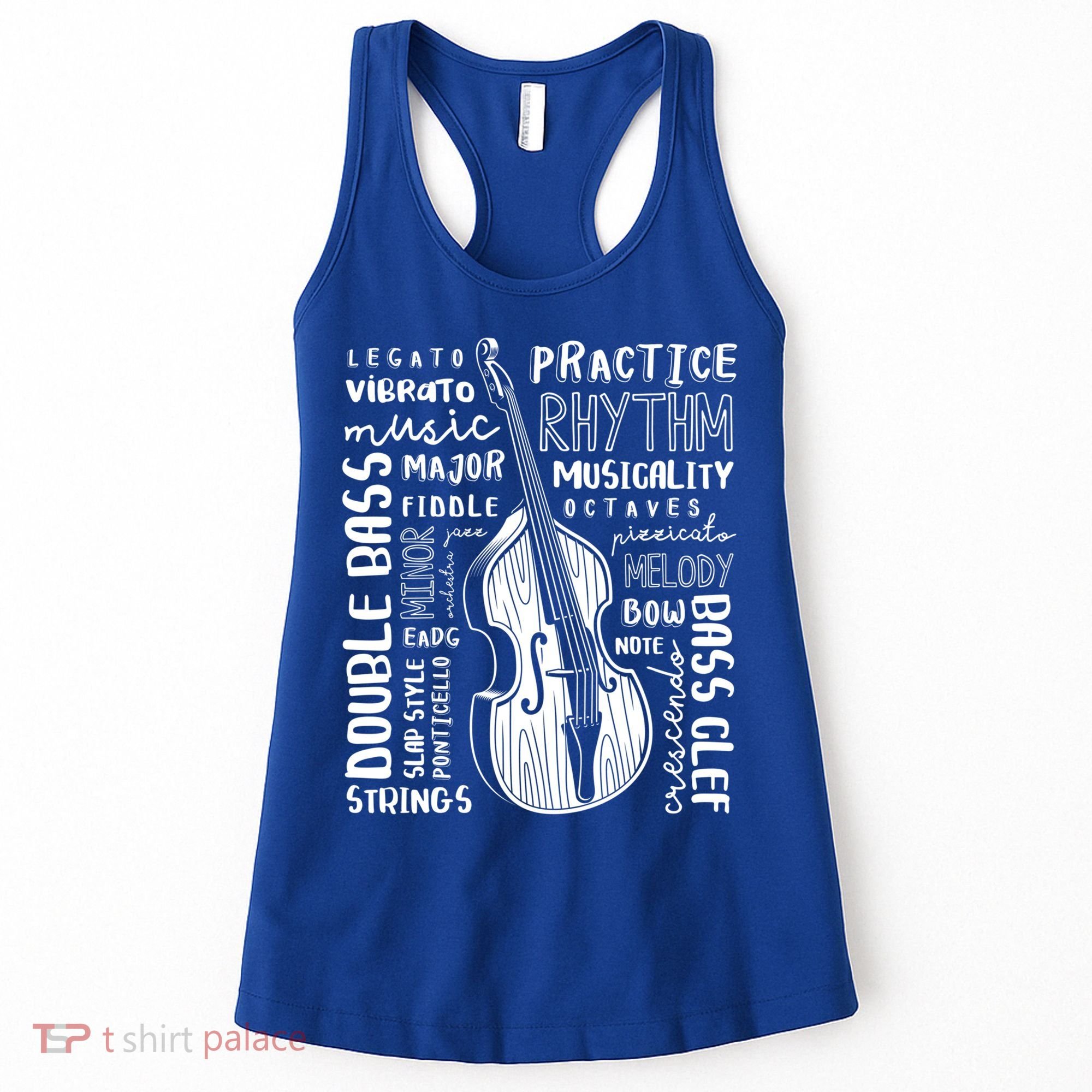 Double Bass Word Cloud Upright Bass Art Music Gift Women's Tank Top