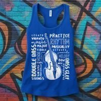 Double Bass Word Cloud Upright Bass Art Music Gift Women's Tank Top thumb 3