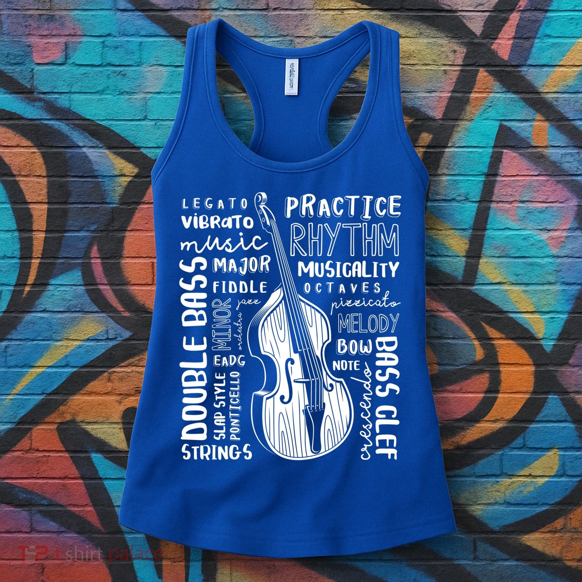 Double Bass Word Cloud Upright Bass Art Music Gift Women's Tank Top