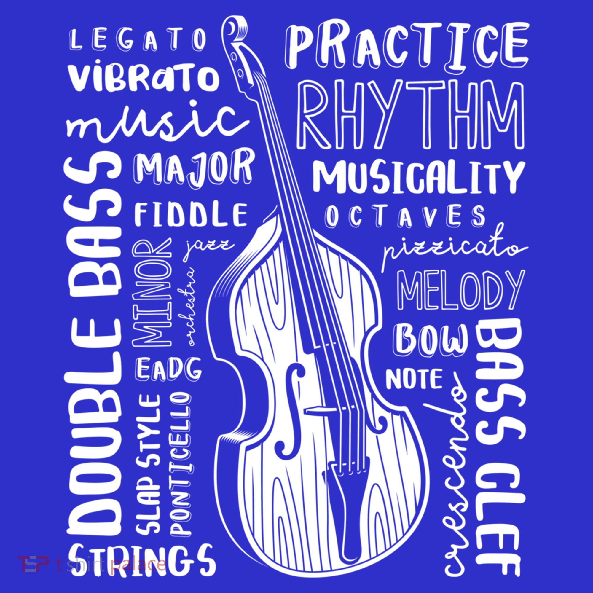 Double Bass Word Cloud Upright Bass Art Music Gift Women's Tank Top