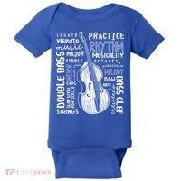 Double Bass Word Cloud Upright Bass Art Music Gift Baby Bodysuit thumb 0