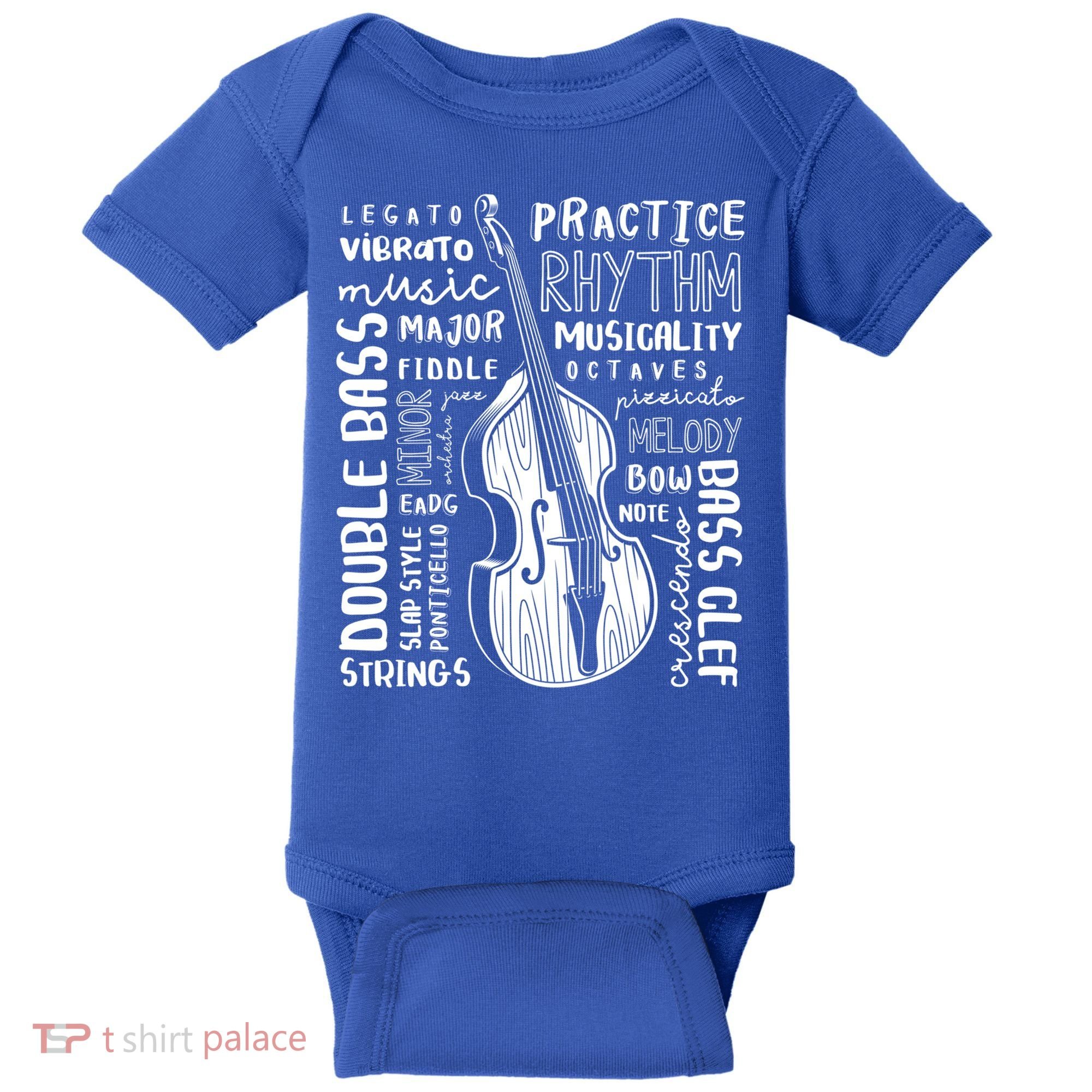 Double Bass Word Cloud Upright Bass Art Music Gift Baby Bodysuit